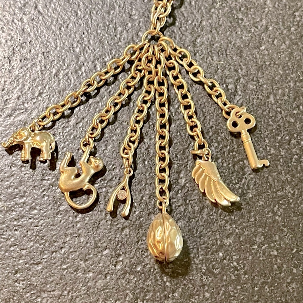 J Crew gold-tone 19” necklace with charms
